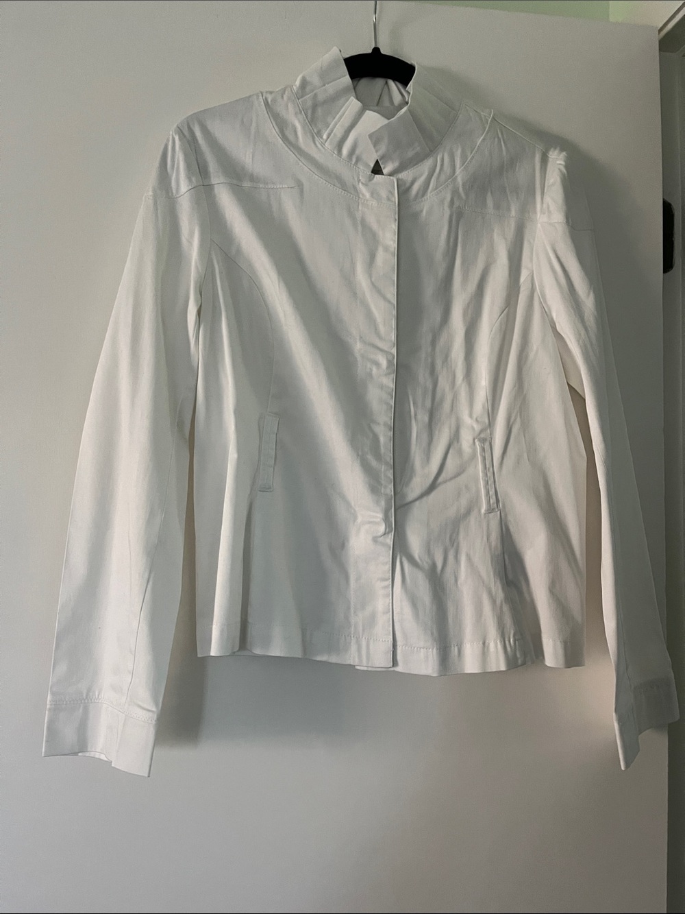 White Women's Stand-Collar Jacket
